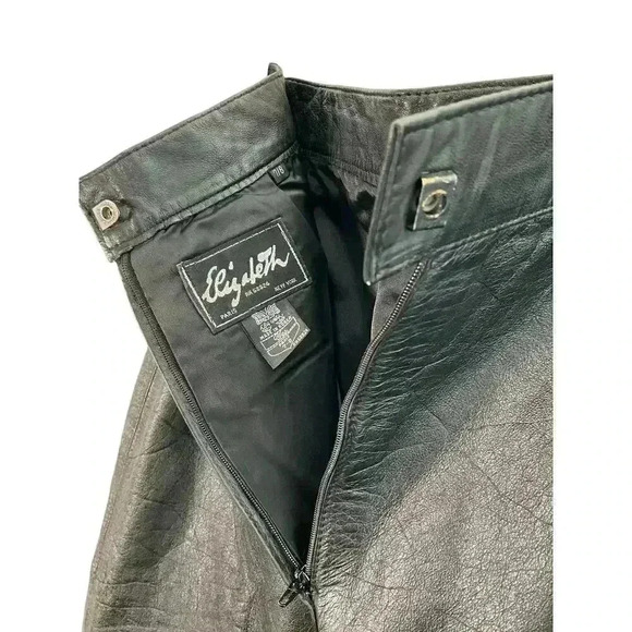 Elizabeth 100% Shell Genuine Leather Black Size 7/8 - Picture 7 of 8